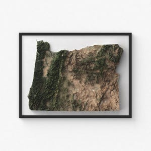 Oregon Karte Drucken | Moderne Topographische Wandkunst | Giclée Posterdruck