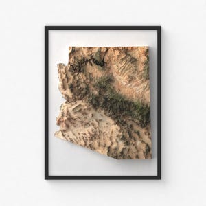 Arizona Karte Druck | Moderne Topographische Wandkunst | Giclée Posterdruck