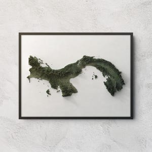 Panama Map Print | Modern Topographic Wall Art | Giclée Poster Print
