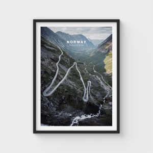 Norway Trollstigen Travel Poster Print | Travel Photography | Wall Art | Home Decor