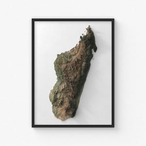 Madagaskar Karte Drucken | Moderne Topographische Wandkunst | Giclée Posterdruck