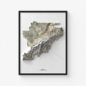 Denali National Park & Preserve Karte Drucken | Moderne Topographische Wandkunst | Giclée Posterdruck