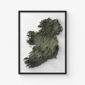 Irland Karte Print | Moderne Topographische Wandkunst | Giclée Posterdruck