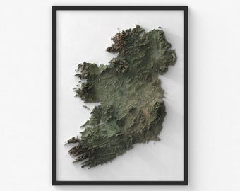 Ireland Map Print | Modern Topographic Wall Art | Giclée Poster Print