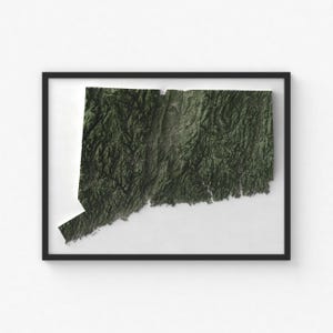 Connecticut Map Print | Modern Topographic Wall Art | Giclée Poster Print