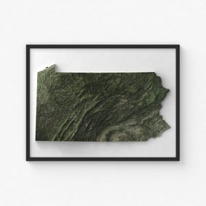 Pennsylvania Karte Drucken | Moderne Topographische Wandkunst | Giclée Posterdruck