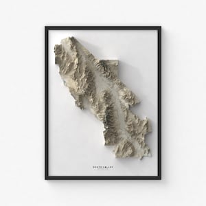 Death Valley Nationalpark Karte Drucken | Moderne Topographische Wandkunst | Giclée Posterdruck