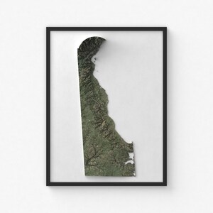 Delaware Karte Drucken | Moderne Topographische Wandkunst | Giclée Posterdruck