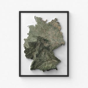 Impression de carte de l'Allemagne | Art mural topographique moderne | Impression giclée d'affiche