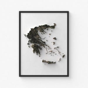 Griechenland Karte Drucken | Moderne Topographische Wandkunst | Giclée Posterdruck