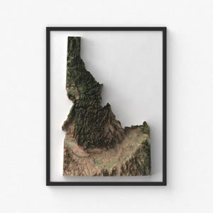 Idaho Karte Drucken | Moderne Topographische Wandkunst | Giclée Posterdruck