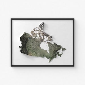 Kanada Karte Print | Moderne Topographische Wandkunst | Giclée Posterdruck
