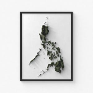 Philippinen Karte Drucken | Moderne Topographische Wandkunst | Giclée Posterdruck