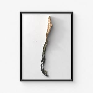 Chile Karte Drucken | Moderne Topographische Wandkunst | Giclée Posterdruck
