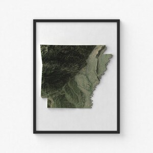 Arkansas Map Print | Modern Topographic Wall Art | Giclée Poster Print