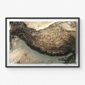 Impresión de mapa de la cordillera del Himalaya / Arte mural topográfico moderno / Impresión de póster giclée