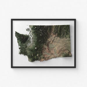 Washington Map Print | Modern Topographic Wall Art | Giclée Poster Print