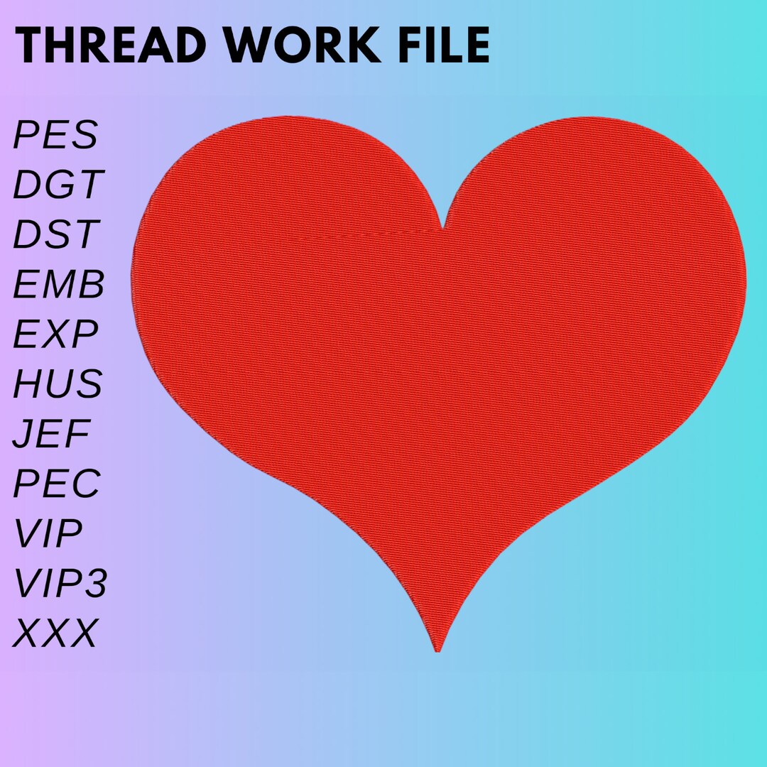 Heart Embroidery Design. Love Embroidery Files. Cdg Embroidery Design ...