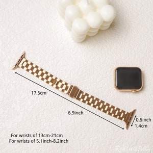 Bracelet pour Apple Watch Bracelet en métal 38 mm 40 mm 41 mm 42 mm 44 mm 45 mm 49 mm Bracelet pour Apple Watch Série 9-1 Cadeau fait main Rose Gold