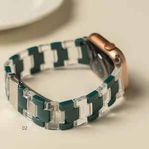 Resin Apple Watch Band • Handcrafted Watch Strap • Compatible 38mm-41mm, 42mm-45mm • Series 1-10 SE • For Wrist Strap
