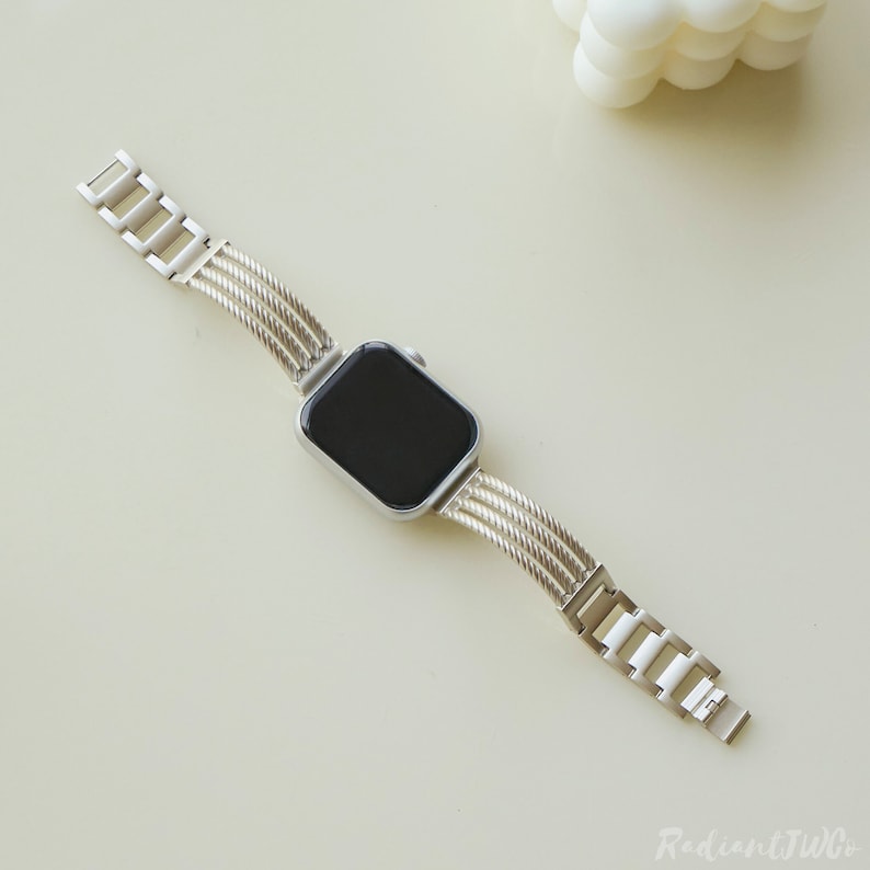 Bracelet Apple Watch en métal Bracelet fait main pour femme 38 mm-41 mm 42 mm-45 mm Séries 9, 8, 7, 6, 5, 4, 3, 2, 1, SE, Ultra Bracelet Apple Watch image 8