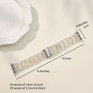 Resin Apple Watch Band Handcrafted Watch Strap Compatible 38mm-41mm, 42mm-45mm Series 1-9 SE For Wrist Strap Apple Watch Strap image 4