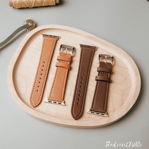 Leather Band for Apple Watch • 38mm 40mm 41mm • 42mm 44mm 45mm 49mm • Handmade Strap