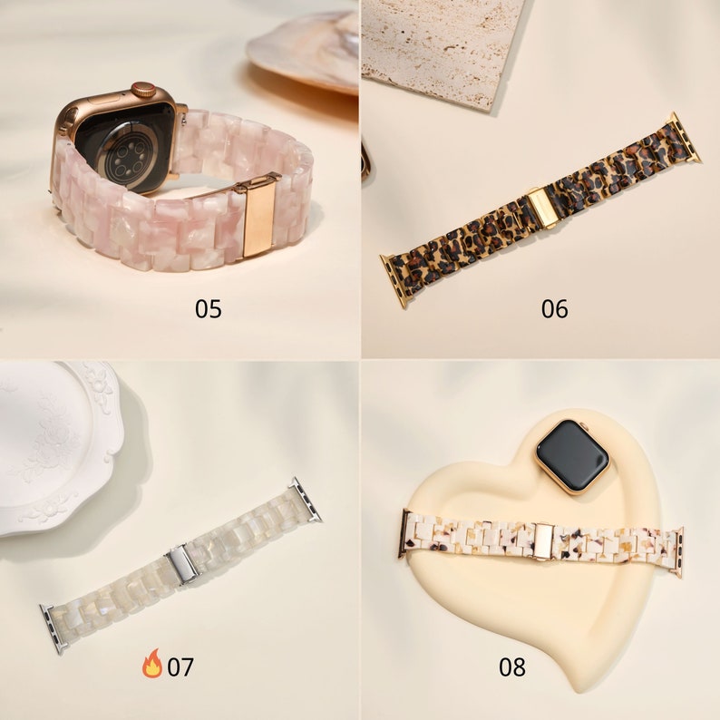 Resin Apple Watch Band Apple Watch Strap 38mm 40mm 41mm 42mm 44mm 45mm 49mm Series 1-9 SE Iwatch Strap For Women Brithday Gift image 4