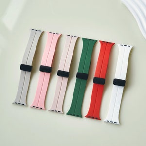 Apple Watch Band • Silicone Magnetic Watch Strap • Folding Clasp Watch Strap • Compatible Series 1-9 SE • Sizes 38-49MM • Birthday Gift