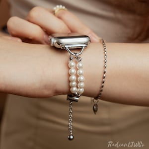 Pearl Apple Watch Band • Apple Watch Strap For Women • 38mm 40mm 41mm 42mm 44mm 45mm 49mm • Series 1-10 SE • Christmas Gift • iwatch Band