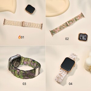 Resin Apple Watch Band Apple Watch Strap 38mm 40mm 41mm 42mm 44mm 45mm 49mm Series 1-9 SE Iwatch Strap For Women Brithday Gift image 3
