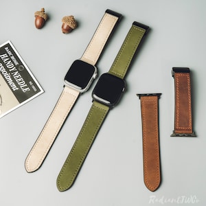 Leather Apple Watch Band • Magnetic Apple Watch Strap • 38mm 40mm 41mm 42mm 44mm 45mm 46mm 49mm • Series 1-10 SE • Mother&#39;s Day Gift