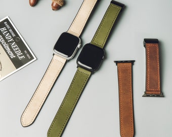 Leather Apple Watch Band • Magnetic Apple Watch Strap • 38mm 40mm 41mm 42mm 44mm 45mm 46mm 49mm • Series 1-10 SE • Mother&#39;s Day Gift