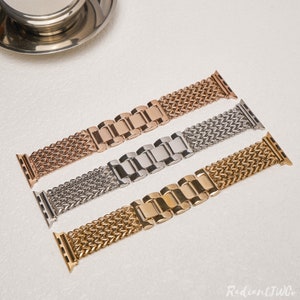Apple Watch Band Metal Bracelet Watch Strap 38mm 40mm 41mm 42mm 44mm 45mm 49mm Apple Watch ArmBand Series 9-1 Handmade Gift image 6