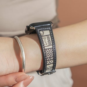 Plaid Apple Watch Band • Apple Watch Series 9-1 • Black Pattern Apple Watch Strap • 30mm 40mm 41mm 42mm 44mm 45mm 49mm • Birthday Gift