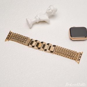 Apple Watch Band Metal Bracelet Watch Strap 38mm 40mm 41mm 42mm 44mm 45mm 49mm Apple Watch ArmBand Series 9-1 Handmade Gift image 7