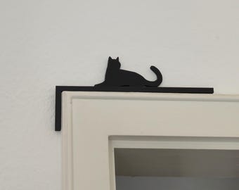 Black Cat Door Frame Decor Wall Hanging | Cat Silhouette for Door Panel / Mirror / Picture Frame Funny Cat Lover