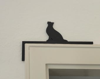 Black Cat Door Frame Decor Wall Hanging | Cat Silhouette for Door Panel / Mirror / Picture Frame Funny Cat Lover