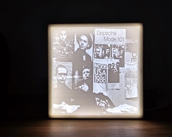 3D printed Depeche Mode 101 LED lamp lithophane Handmade