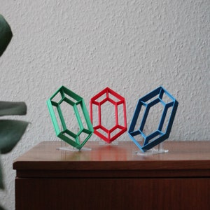 Rubíes cortadores de galletas Legend of Zelda impresos en 3D en 3 colores diferentes rojo, azul y verde. Elegir.