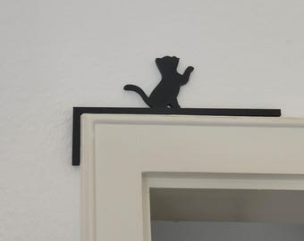 Black Cat Door Frame Decor Wall Hanging | Cat Silhouette for Door Panel / Mirror / Picture Frame Funny Cat Lover