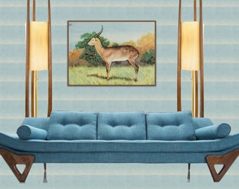 Vintage gazelle-luciferafdruk - ingelijst