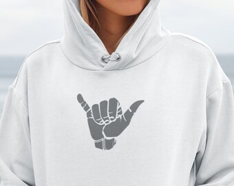 Shaka, Hang Loose Dark Gray Hoodie - Rozprzestrzenianie Aloha Vibes