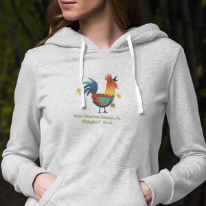 Flagler Ave Rooster Hoodie – New Smyrna Beach Local Pride