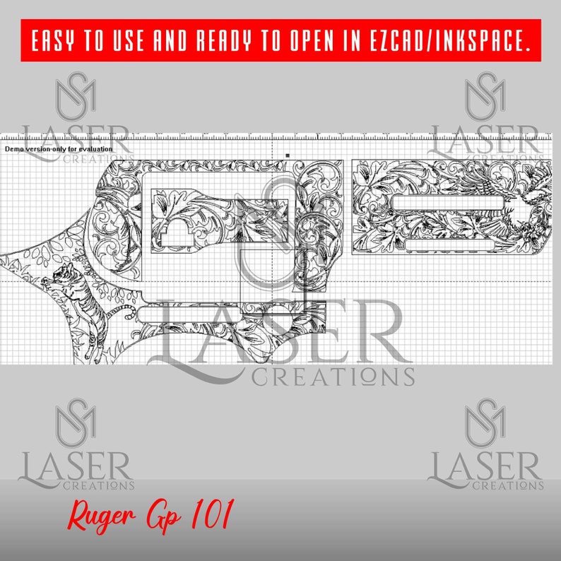 Ruger Gp 101 Revolver Engraving Files,pistol Engrave,vector Scroll ...