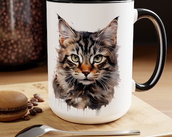 American Bobtail Cat Coffee Mug, 15 Oz,Cat Gifts, Cat Lover Gift, Cat Mug, Cat Coffee Cup, Cat Gifts For Her, Coffee Mug, Cat Mom,Cat Lady