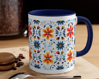 Colorful Talavera Mug,Colorful Floral Mexican Mug, Mug Collector, Cultural Heritage, Coffee Fiesta, Tea Mug, Morning Coffee, Gift