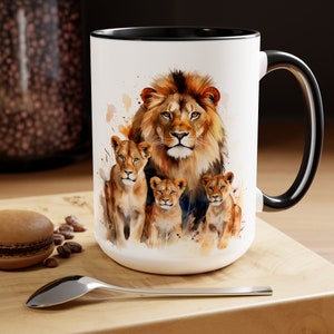 Lions Family Mug,15 Oz, Lions Gifts, Lions Lover Gift, Lions Coffee Mug, Lions Coffee Cup, Lions Cup, Tea Coffee, Lions Lovers
