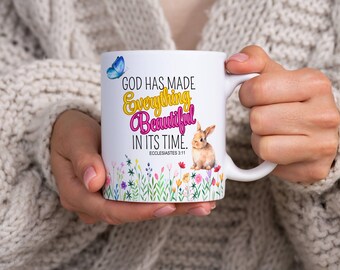 God Has Made Everything Beautiful Mug,Jesus Mug,Christian Mug,Faith Mug,Religious Mug,Friend Inspired Gift,Gift for Encouragement,Joyful Mug