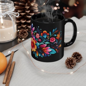 Floral Mexican Mug, Mug Collector, Cultural Heritage, Coffee Fiesta, Tea Mug, Morning Coffee, Perfect Gift, Colorful Mug, image 3
